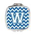 Carolines Treasures Letter W Chevron Blue & White Compact Mirror