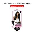 Sensationnel Vice Bundles 3X Multi Bundle Weaving Premium Hair with 2x5 Lace Closure Multi Body Wave ( 26 28 30 Inch ) ( 2 Dark Brown )