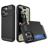 FIEWESEY for iPhone 15 Case for iPhone 15 Pro Case for iPhone 15 Plus Case for iPhone 15 Pro Max Case Card Holder Protective Shockproof Hidden Card Slot Wallet Case for iPhone 15 Pro(Black)