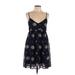 Stella Laguna Beach Casual Dress - Mini Plunge Sleeveless: Blue Dresses - Women's Size Large
