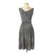 Maggy London Casual Dress - A-Line V Neck Sleeveless: Black Dresses - Women's Size 8 Petite
