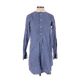 Polo by Ralph Lauren Casual Dress - Shirtdress Crew Neck Long Sleeve: Blue Dresses - Women's Size 2