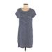 Joie Casual Dress - Shift Scoop Neck Short sleeves: Blue Stripes Dresses - Women's Size Small