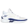 Skechers Men's SKX RESAGRIP Basketball Sneaker | Size 6.0 | White/Blue/Lime | Synthetic/Textile/Metal | Hyper Burst
