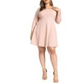 Plus Size Women's Square Neck Mini Dress by ELOQUII in Misty Rose (Size 14)