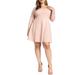 Plus Size Women's Square Neck Mini Dress by ELOQUII in Misty Rose (Size 14)