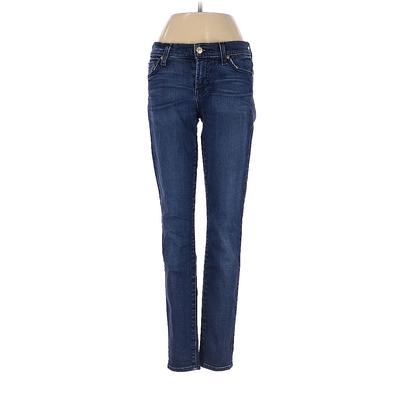 7 For All Mankind Jeans - Low Rise: Blue Bottoms - Women's Size 7 - Dark Wash