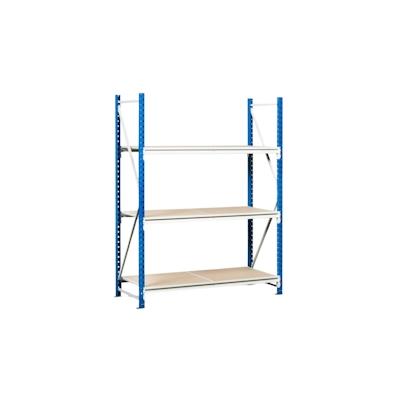 PROREGAL Weitspannregal MAXIMUS | Grundregal | HxBxT 400x175x100cm | 6 Ebenen | Spanplatten-Fachboden | Fachlast 450kg | Lichtblau/Lichtgrau Image