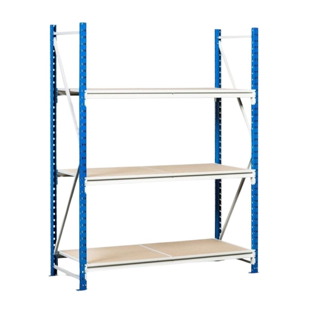 PROREGAL Weitspannregal MAXIMUS | Grundregal | HxBxT 300x175x40cm | 6 Ebenen | Spanplatten-Fachboden | Fachlast 450kg | Lichtblau/Lichtgrau Image