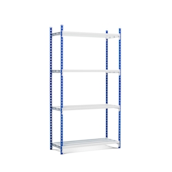PROREGAL Fachbodenregal MAXIMUS Pro | Grundregal | HxBxT 200x100x80cm | 4 Ebenen | offener Fachboden | Fachlast 303kg | Lichtblau/Lichtgrau Image