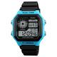 PUFYA Men's Digital Quartz Watch, Shockproof Unisex Digital Watches 50 m Waterproof Outdoor Sports Watch Night Vision Electronic Watch PU Strap,Blue