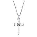 Miabella 925 Sterling Silver Italian Rope Wrap Nail Cross Pendant Necklace for Men 22, 24, 26, 28 Inch Box Chain, Rhodium or 18K Yellow Gold Over Silver Made in Italy (22, Rhodium-Plated-Silver)
