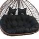 2 Seater Egg Chair Swing Cushion Outdoor, 2 Person Hanging Egg Chair Cushion, Double Hanging Basket Chair Cushion, Hanging Hammock Chair Cushion Replacement (Only Cush(Size:130X110CM,Color:Black)