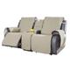 Leomix Recliner Loveseat Covers with Middle Console, Quilted Couch Cover for Living Room, with Elastic Straps for Pet Dog Furniture Protector,F