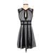 BCBGMAXAZRIA Casual Dress - Mini High Neck Sleeveless: Black Solid Dresses - Women's Size 0