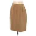 Due Per Due Silk Skirt: Tan Bottoms - Women's Size 10