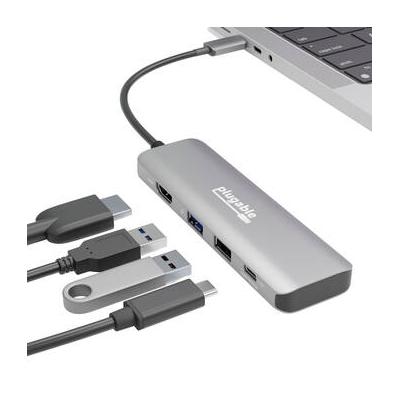 Plugable 4-in-1 100W USB-C Hub (Silver) USBC-4IN1