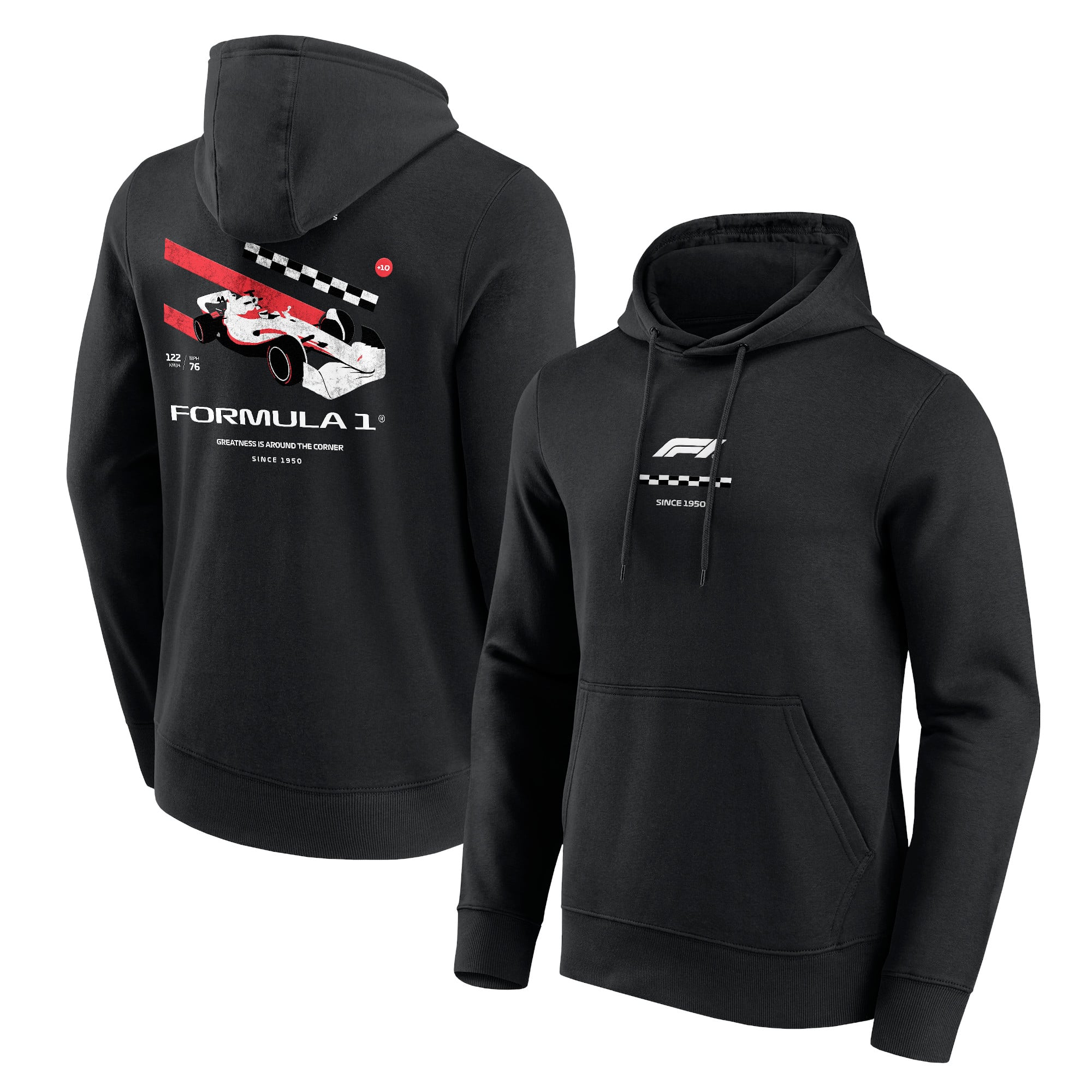 Sweat à capuche graphique de voiture en détresse de Formule 1 - Homme Taille: L