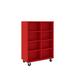 Stevens ID Systems Mobile Double-Sided Bookshelf - 48"W Book Cart Wood in Red | Wayfair 80103 Z67-043