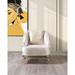 Armchair - Everly Quinn Ketha 30" Wide Armchair Polyester/Fabric in Brown/White | 33.5 H x 30 W x 30 D in | Wayfair
