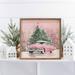 The Holiday Aisle® Pink Car w/ Christmas Trees Wood in Brown/Orange | 16 H x 16 W x 1.5 D in | Wayfair 26C67AC06D0841469A4FA7659AFD264E