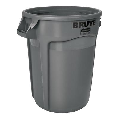 Rubbermaid FG265500GRAY 55 gallon Brute Trash Can - Plastic, Round, Food Rated