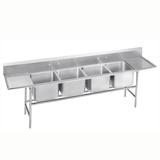 Advance Tabco 93-4-72-24RL Regaline 122" 4 Compartment Sink w/ 16"L x 20"W Bowl, 12" Deep, Stainless Steel