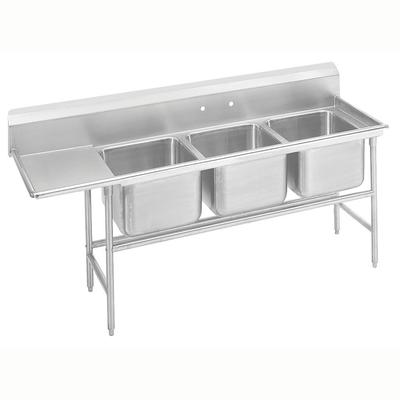 Advance Tabco 94-23-60-24L 95" 3 Compartment Sink w/ 20"L x 20"W Bowl, 14" Deep, Stainless Steel
