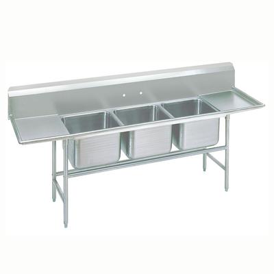 Advance Tabco 94-23-60-36RL 139" 2 Compartment Sink w/ 20"L x 20"W Bowl, 14" Deep, Stainless Steel