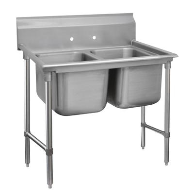 Advance Tabco 9-42-48 62" 2 Compartment Sink w/ 24"L x 24"W Bowl, 12" Deep, Stainless Steel