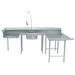 Advance Tabco DTS-U30-144R Soiled R-L Dishtable - U Shape, Stainless Legs, 59x108x144", 16 ga 304 Stainless, Stainless Steel