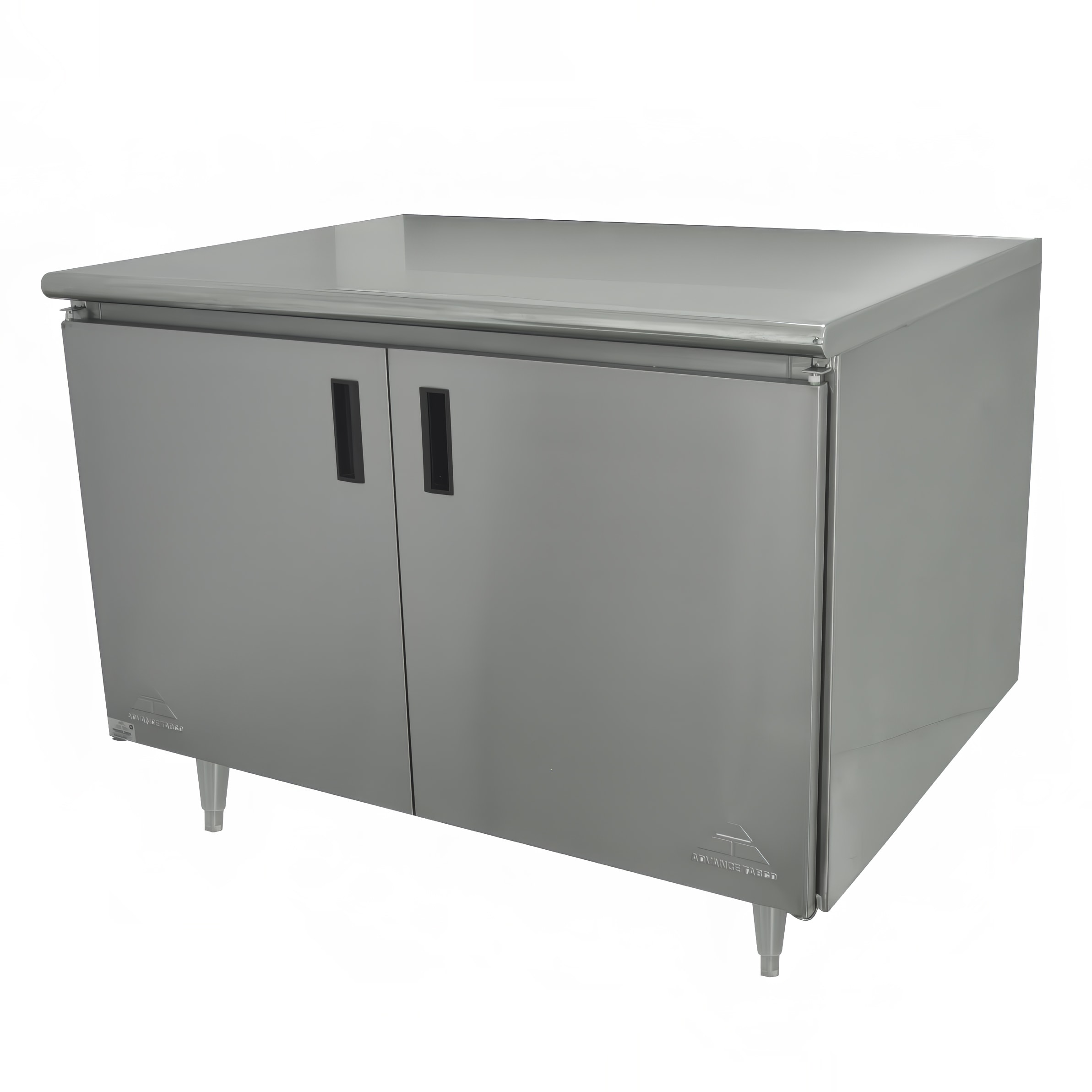 "Advance Tabco EHB-SS-304M-X 48"" Enclosed Work Table w/ Swing Doors & Midshelf, 30""D, Stainless Steel"