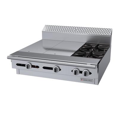 Garland C36-12M 36" 2 Burner Commercial Gas Range w/ (2) Hot Tops - Modular, Natural Gas, Stainless Steel, Gas Type: NG