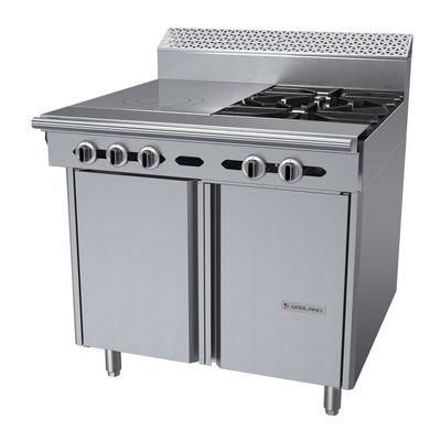 Garland C36-17S LP 36" 2 Burner Commercial Gas Range w/ Hot Top & Storage Base, Liquid Propane, Stainless Steel, Gas Type: LP