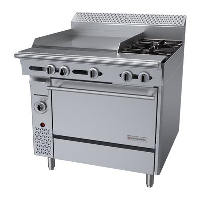 Garland C36-2-1R NG 36" 2 Burner Commercial Gas Range w/ Griddle & Standard Oven, Natural Gas, Stainless Steel, Gas Type: NG