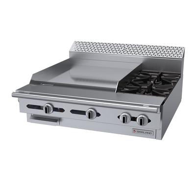 Garland C36-2M LP 36" 2 Burner Commercial Gas Range Top w/ Griddle - Modular, Liquid Propane, Stainless Steel, Gas Type: LP