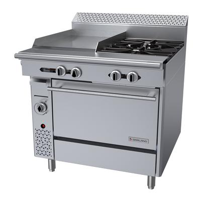 Garland C36-4R 36" 2 Burner Commercial Gas Range w/ Griddle & Standard Oven, Natural Gas, Stainless Steel, Gas Type: NG