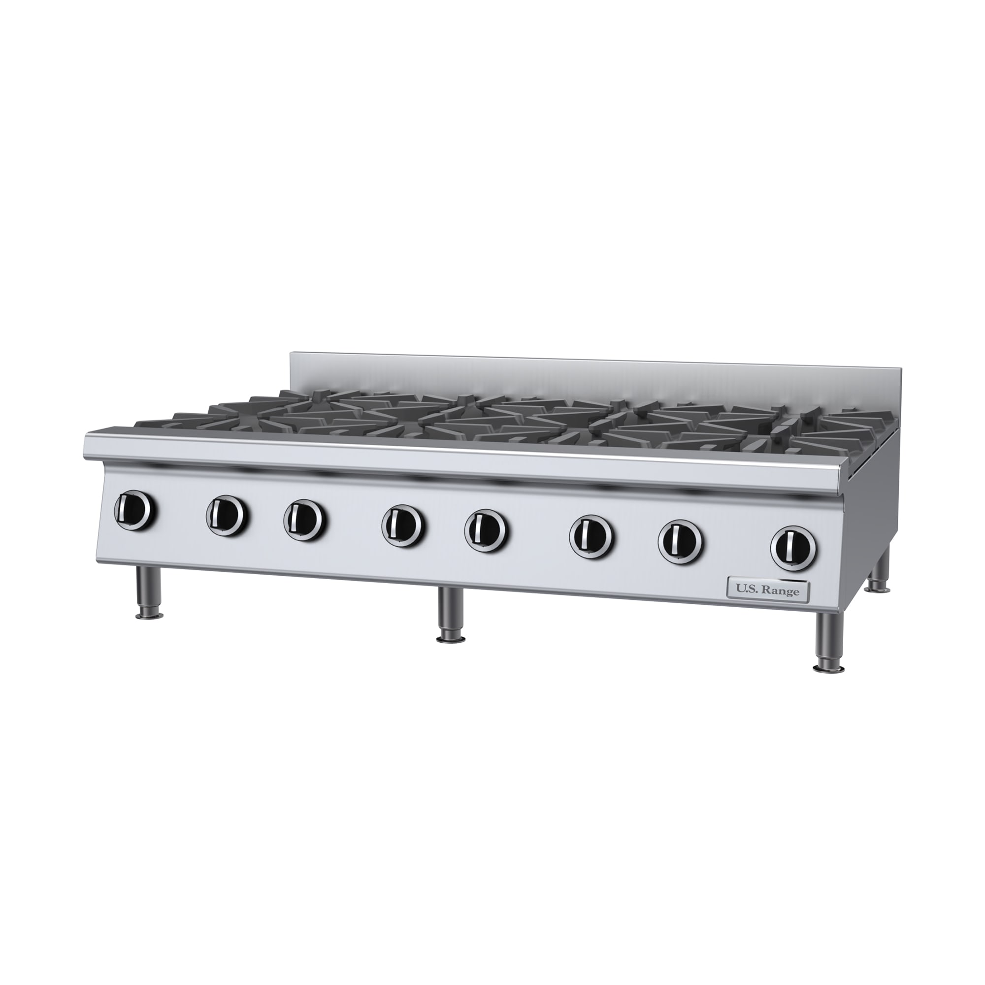 Garland UTOG48-8 LP 48" Gas Hotplate w/ 8 Burners & Manual Controls, Liquid Propane, Stainless Steel, Gas Type: LP