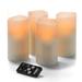 Hollowick HFWP36RT-A 3" Round LED Flameless Pillar Candle w/ Remote Control - 6"H, Amber Flame