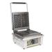 Equipex GES20 Single Liege Commercial Waffle Maker w/ Cast Iron Grids, 1600W, Liege Pattern, 208-240V, Stainless Steel