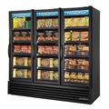 True FLM-81F~TSL01 LLL 80 3/4" 3 Section Display Freezer w/ Swing Doors - Bottom Mount Compressor, Black, 115v, Full Length | True Refrigeration