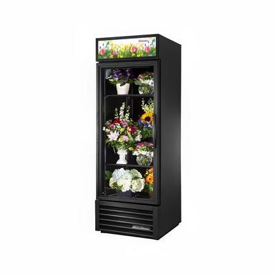 True GDM-23FC-HC~TSL01 BLK/LH 1 Section Floral Cooler w/ Swinging Door - Black, 115v, Left Hinge | True Refrigeration