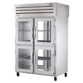 True STG2RPT-4HG-2G-HC Spec Series 52 5/8" 2 Section Pass Thru Refrigerator, (6) Left/Right Hinge Glass Doors, 115v, Silver | True Refrigeration