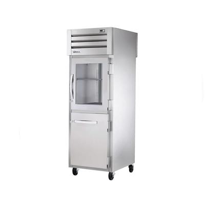 True STR1R-1HG/1HS-HC 27 1/2" 1 Section Reach In Refrigerator, 1 Glass Door, 1 Solid Door, Right Hinge, 115v, Stainless Steel | True Refrigeration
