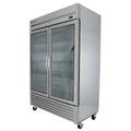 True T-49FG-HC~FGD01 54" 2 Section Reach In Freezer, (2) Glass Doors, 115v, Silver | True Refrigeration