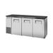 True TBB24-72-3S-Z1-BST-S-1 72 1/8" Bar Refrigerator - 3 Swinging Solid Doors, Stainless, 115v, Silver | True Refrigeration