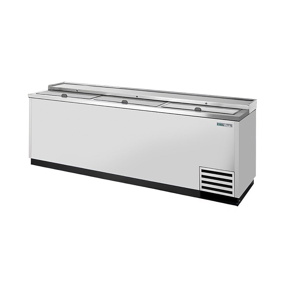 True TD-95-38-S-HC 95" Forced Air Bottle Cooler - Holds (900) 12 oz Bottles, Lid Locks, 115v, Silver | True Refrigeration