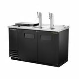 True TDD-2CT-HC 59" Kegerator Commercial Beer Dispenser w/ (2) Keg Capacity - (2) Columns, Black, 115v | True Refrigeration