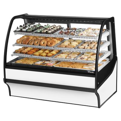 True TDM-DC-59-GE/GE-W-W 59 1/4" Full Service Dry Bakery Case w/ Curved Glass - (4) Levels, 115v, White | True Refrigeration