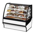 True TDM-R-48-GE/GE-W-W 48 1/4" Full Service Bakery Case w/ Curved Glass - (4) Levels, 115v, White | True Refrigeration